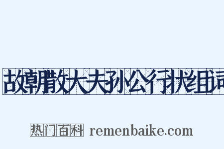 故朝散大夫孙公行状组词是什么意思的图片